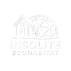 Déclinaison du logo blanc de l'entreprise Insolite EcoHabitat, constructeur d'habitat insolite en Suisse