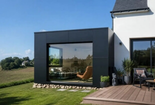 Extension de maison réalisée grâce à un studio modulaire en suisse