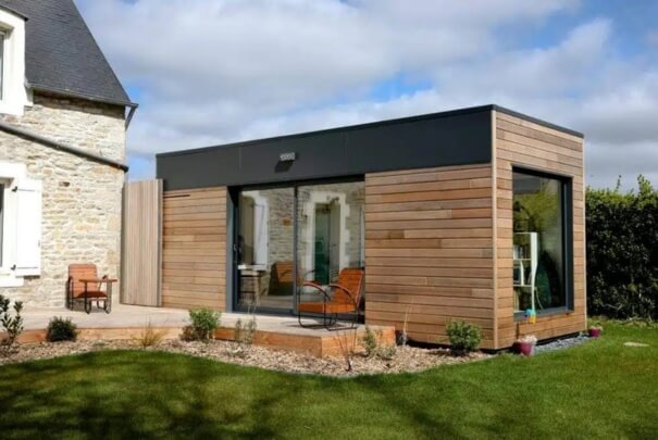 Extension de maison réalisée grâce à un studio modulaire en suisse