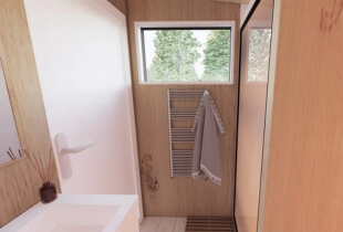 Salle de bain du box compact cuisine et sanitaires